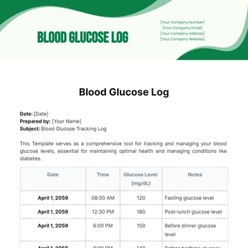 Free Blood Glucose Log Template to Edit Online