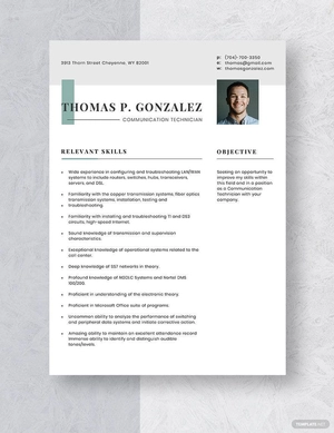 Communication Technician Resume