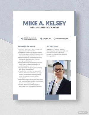 Freelance Meeting Planner Resume