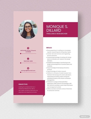 Freelance Researcher Resume