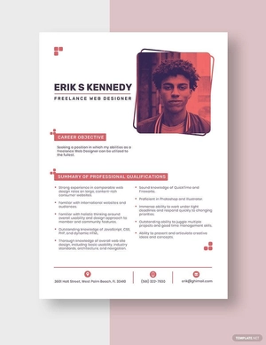 Freelance Web Designer Resume
