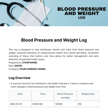 Free Blood Pressure and Weight Log Template to Edit Online