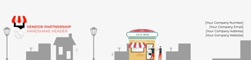 Free Vendor Partnership Handshake Header Template to Edit Online