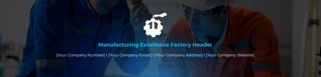 Free Manufacturing Excellence Factory Header Template to Edit Online