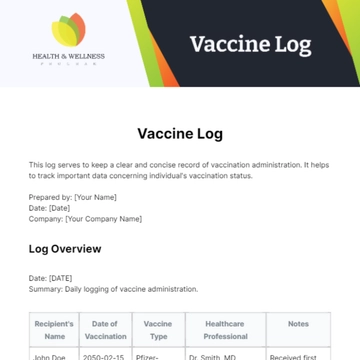Free Vaccine Log Template to Edit Online