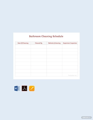 Bathroom Cleaning Schedule Template