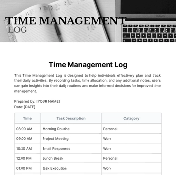 Free Time Management Log Template to Edit Online