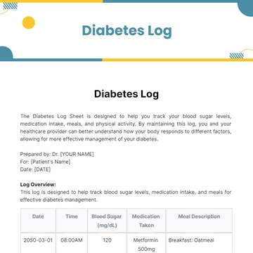 Free Diabetes Log Template to Edit Online