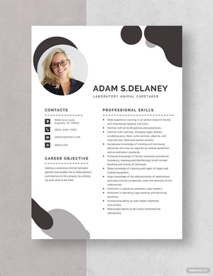 Laboratory Animal Caretaker Resume