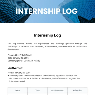 Free Internship Log Template to Edit Online