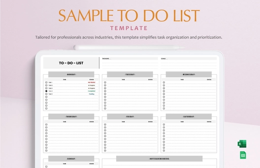 Sample To Do List Template