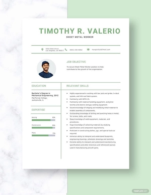 Sheet Metal Worker Resume
