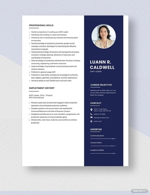 Shift Leader Resume