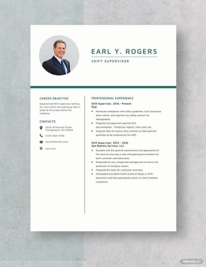 Shift Supervisor Resume