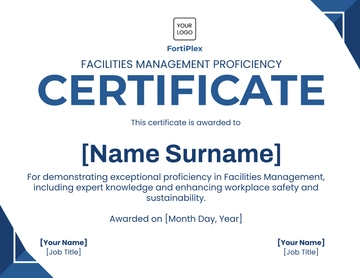 Free Facilities Management Proficiency Certificate Template to Edit Online