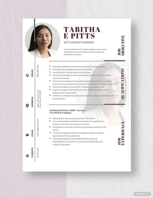 Settlement Worker Resume