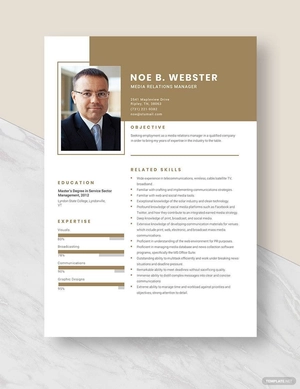 Media Relations Manager Resume