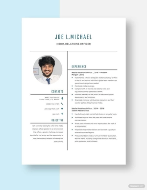 Media Relations Officer Resume