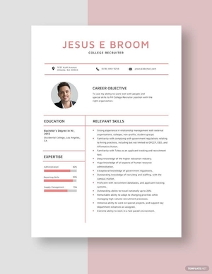 College Recruiter Resume