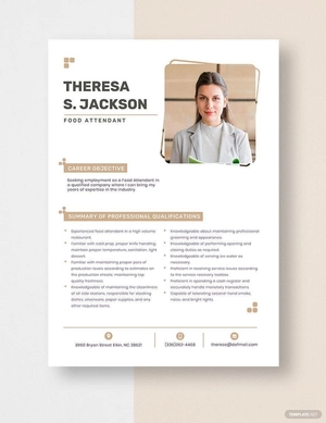 Food Attendant Resume