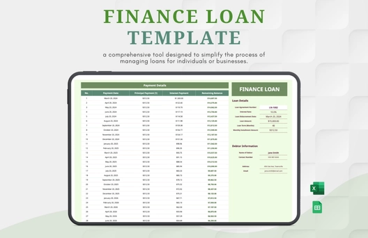 Finance Loan Template Finance Loan Template