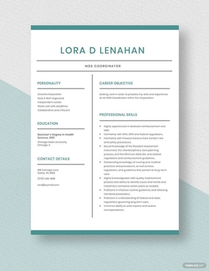 MDS Coordinator Resume
