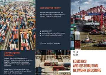 Free Logistics and Distribution Network Brochure Template to Edit Online