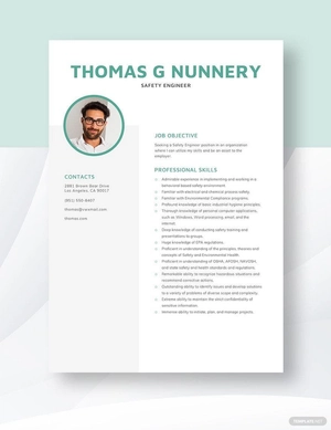 Safety Engineer Resume