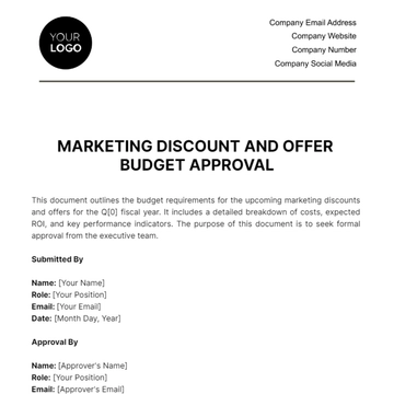 Free Marketing Discount and Offer Budget Approval Template to Edit Online