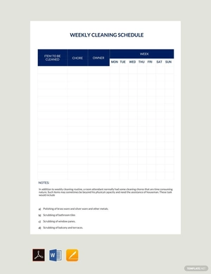 Weekly Cleaning Schedule