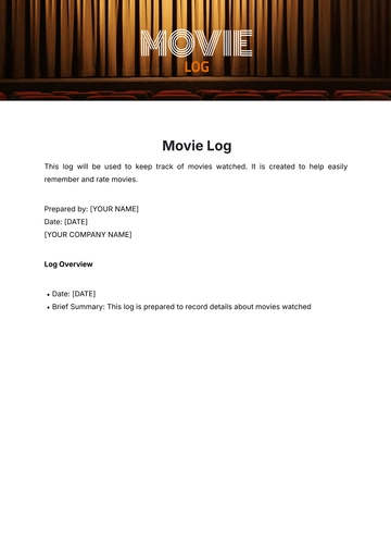 Free Movie Log Template to Edit Online