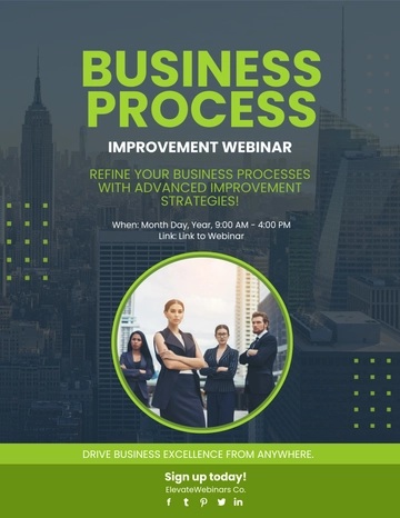 Business Process Improvement Webinar Flyer Template - Edit Online & Download