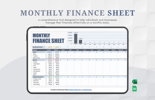 Monthly Finance Sheet Template
