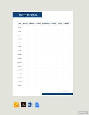 Sample Hourly Schedule Template