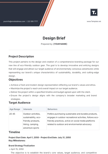 Free Design Brief Template to Edit Online