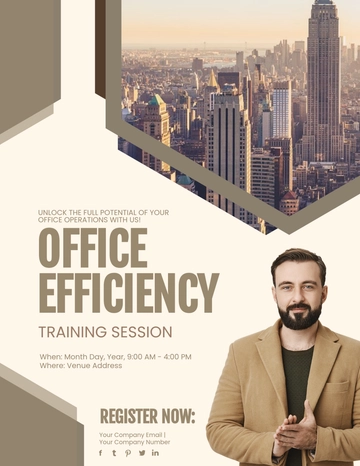 Office Efficiency Training Session Flyer Template - Edit Online & Download