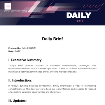 Free Daily Brief Template to Edit Online