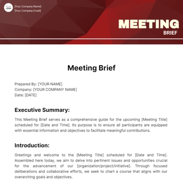 Free Meeting Brief Template to Edit Online