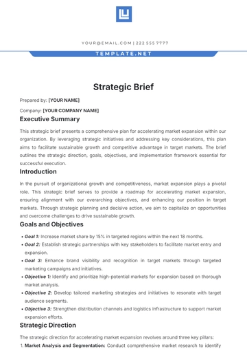 Free Strategic Brief Template to Edit Online