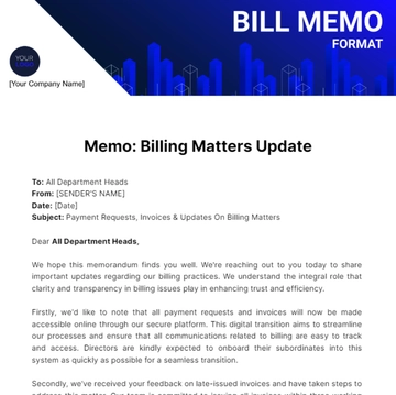 Free Bill Memo Format to Edit Online