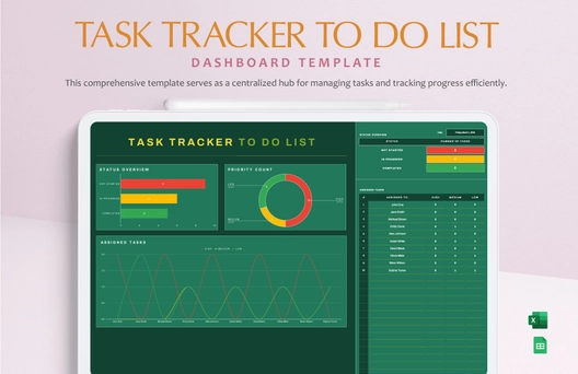 Task Tracker To Do List Dashboard Template