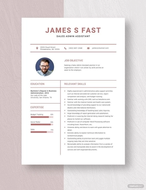 Sales Admin Assistant Resume