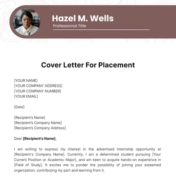 Free Cover Letter For Placement Template to Edit Online