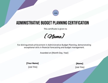 Free Administrative Budget Planning Certification Template to Edit Online