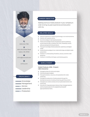 Media Producer Resume