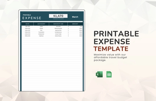 Printable Expense Template