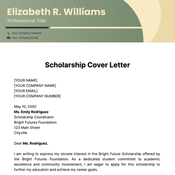Free Scholarship Cover Letter Template to Edit Online Free Scholarship Cover Letter Template to Edit Online