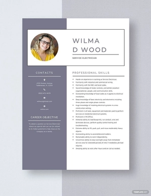 Service Electrician Resume