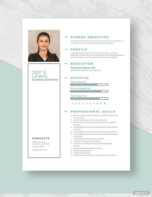 Flooring Estimator Resume
