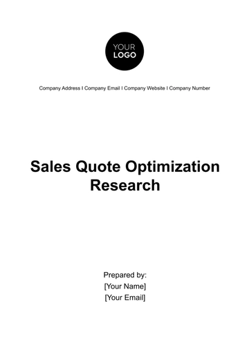Free Sales Quote Optimization Research Template to Edit Online